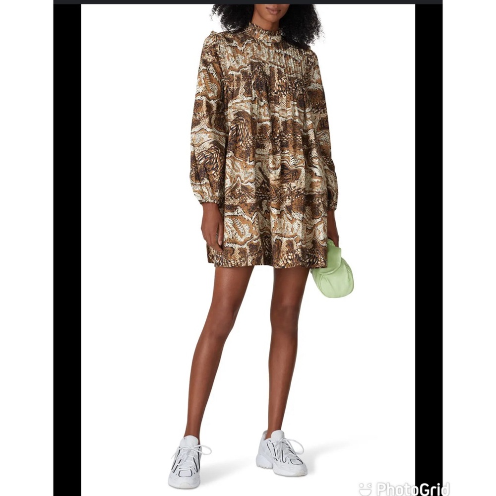 Ganni | Tiger's Eye Poplin Mini Dress |
